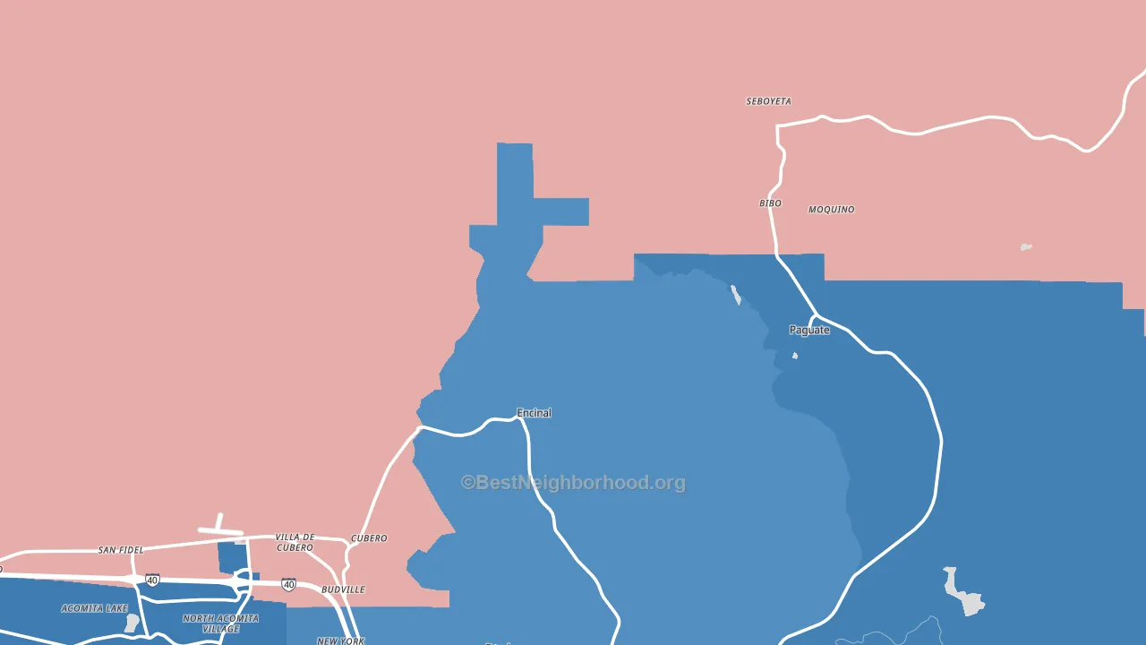 87014, NM block-group political-lean map