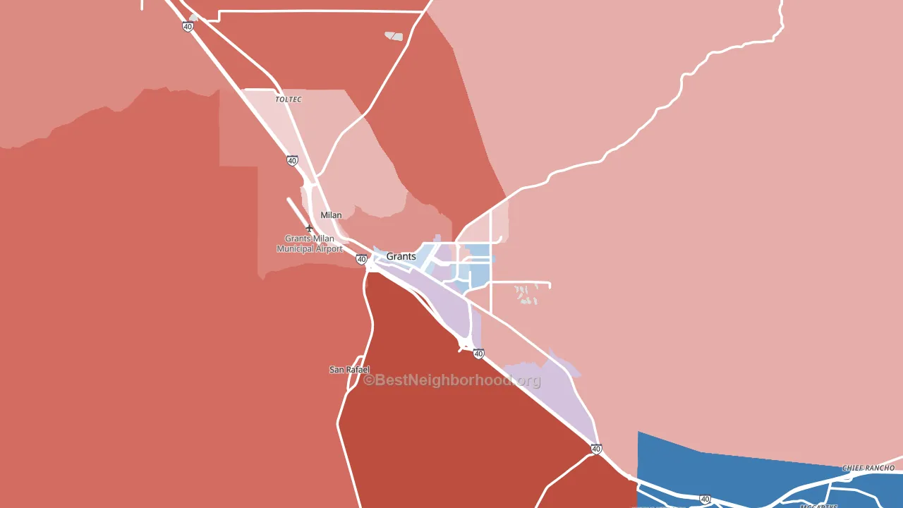 87020, NM block-group political-lean map