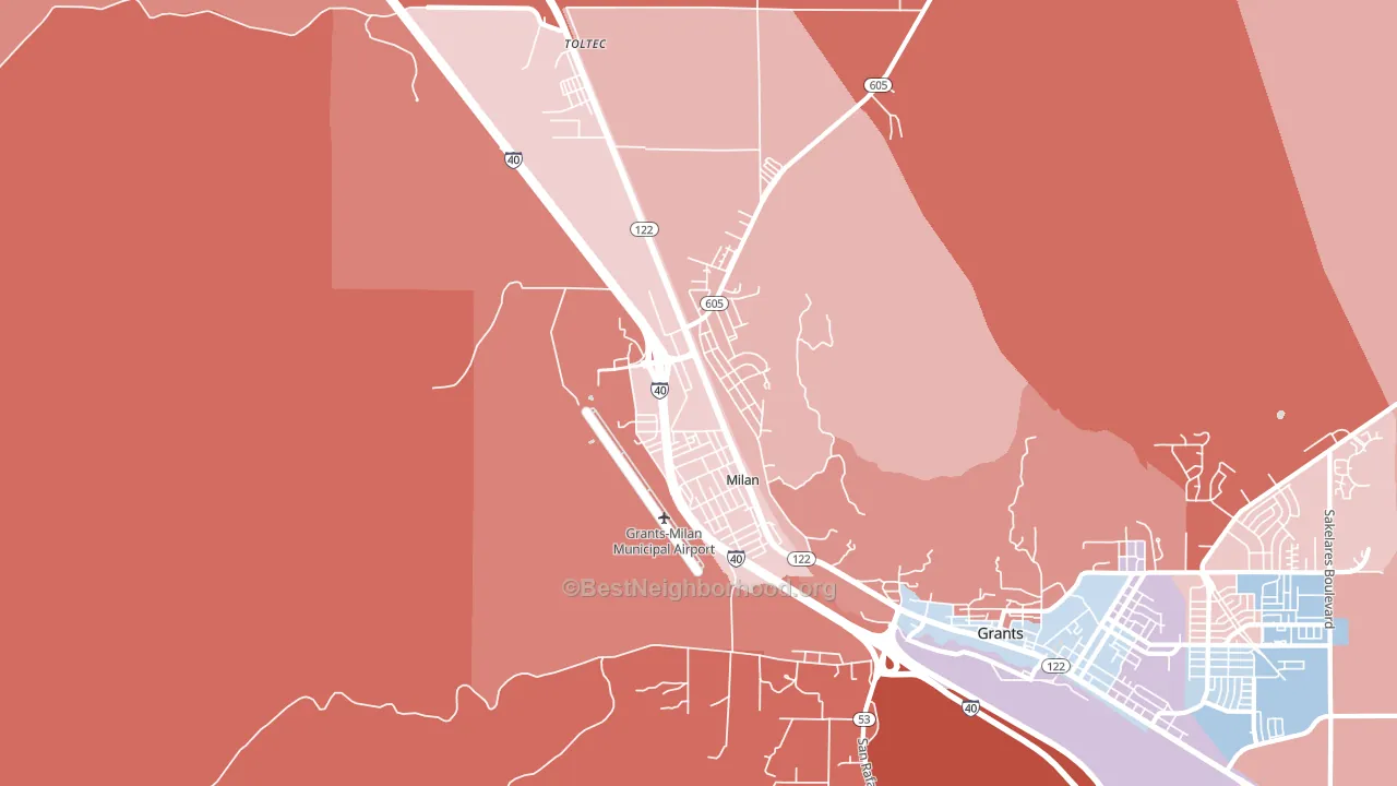 87021, NM block-group political-lean map