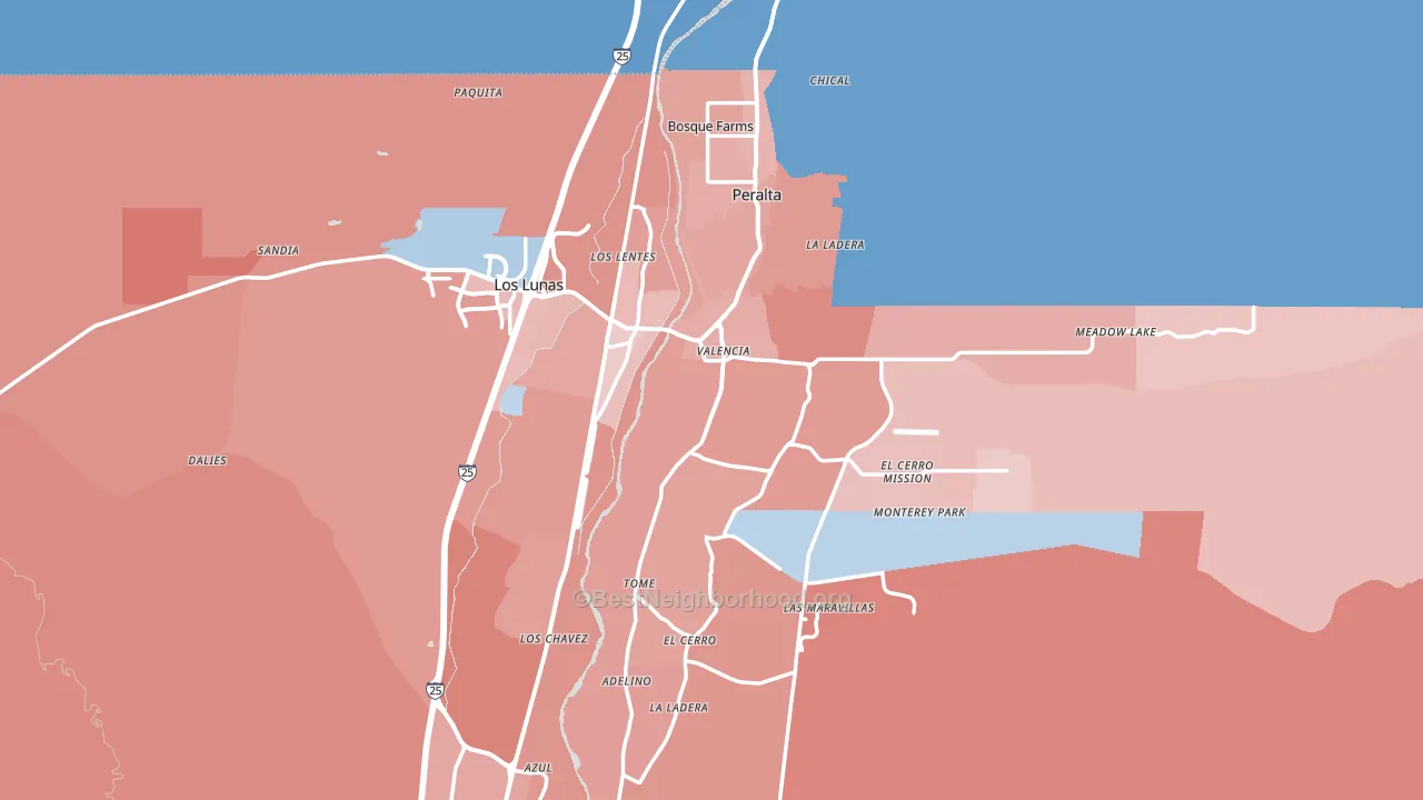 87031, NM block-group political-lean map