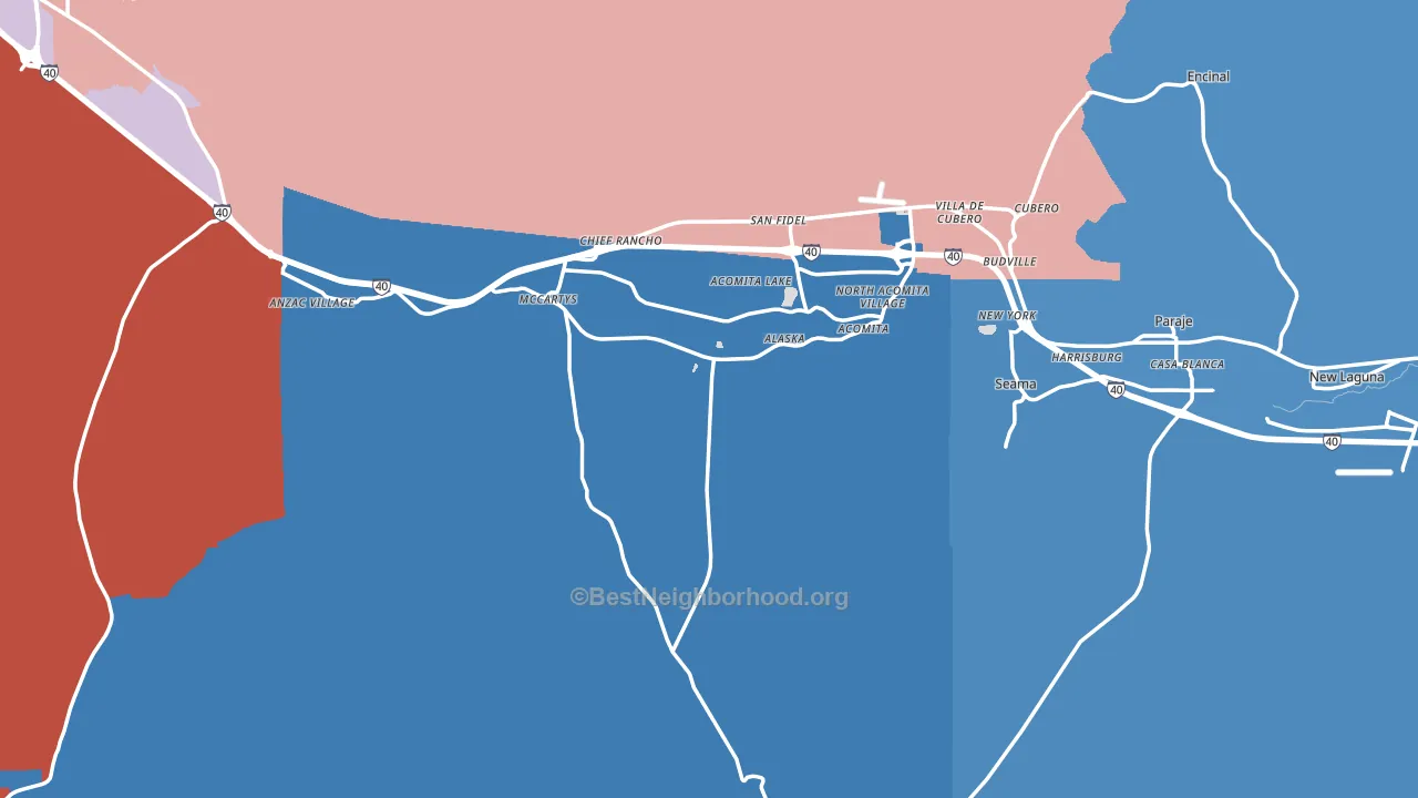 87034, NM block-group political-lean map