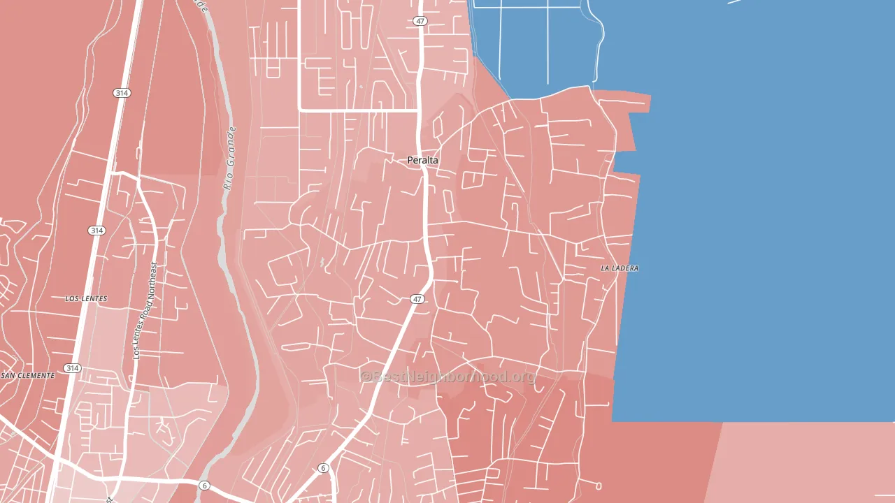 87042, NM block-group political-lean map