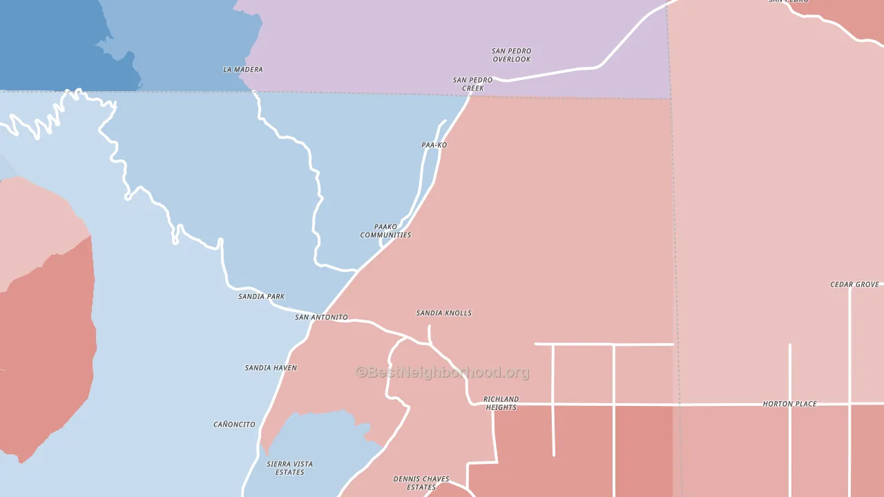87047, NM block-group political-lean map