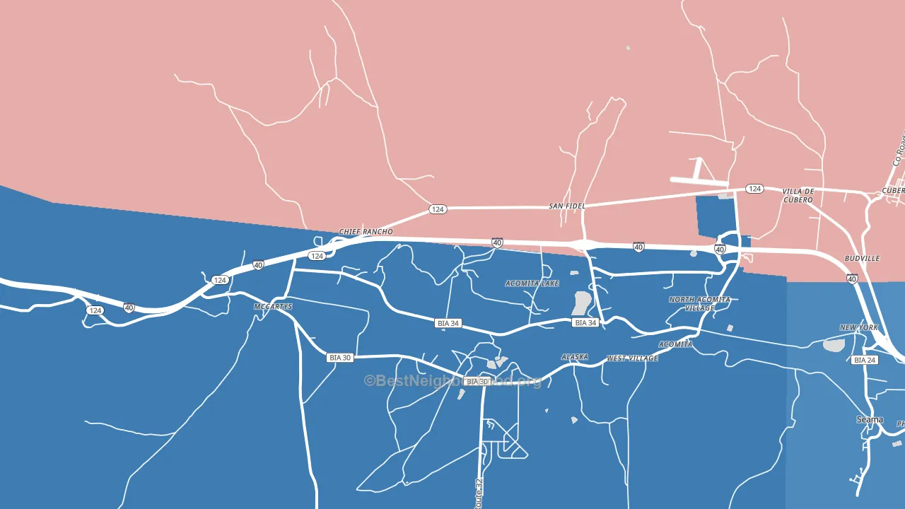 87049, NM block-group political-lean map
