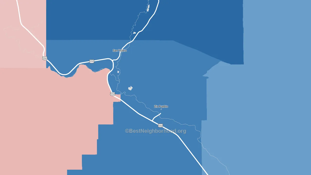 87053, NM block-group political-lean map