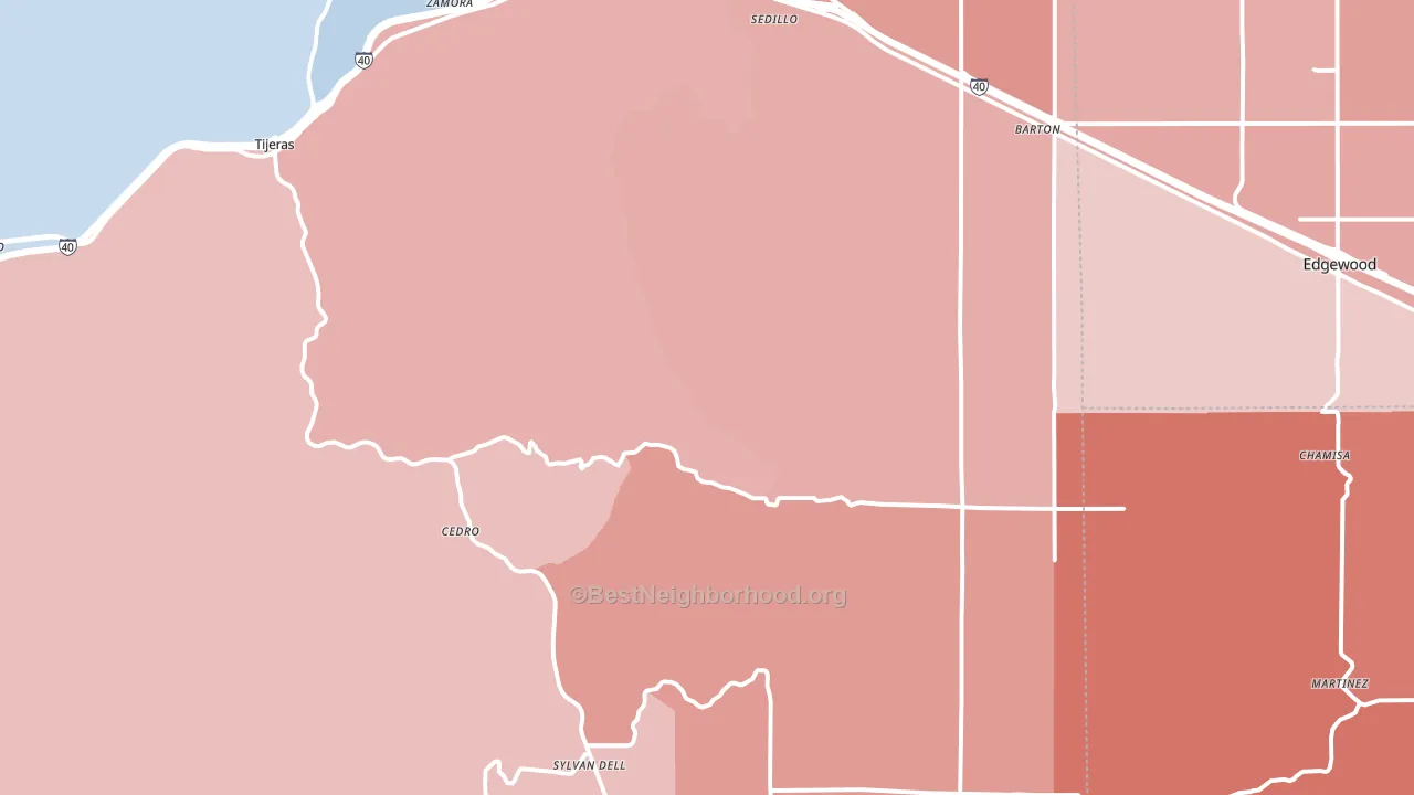 87059, NM block-group political-lean map