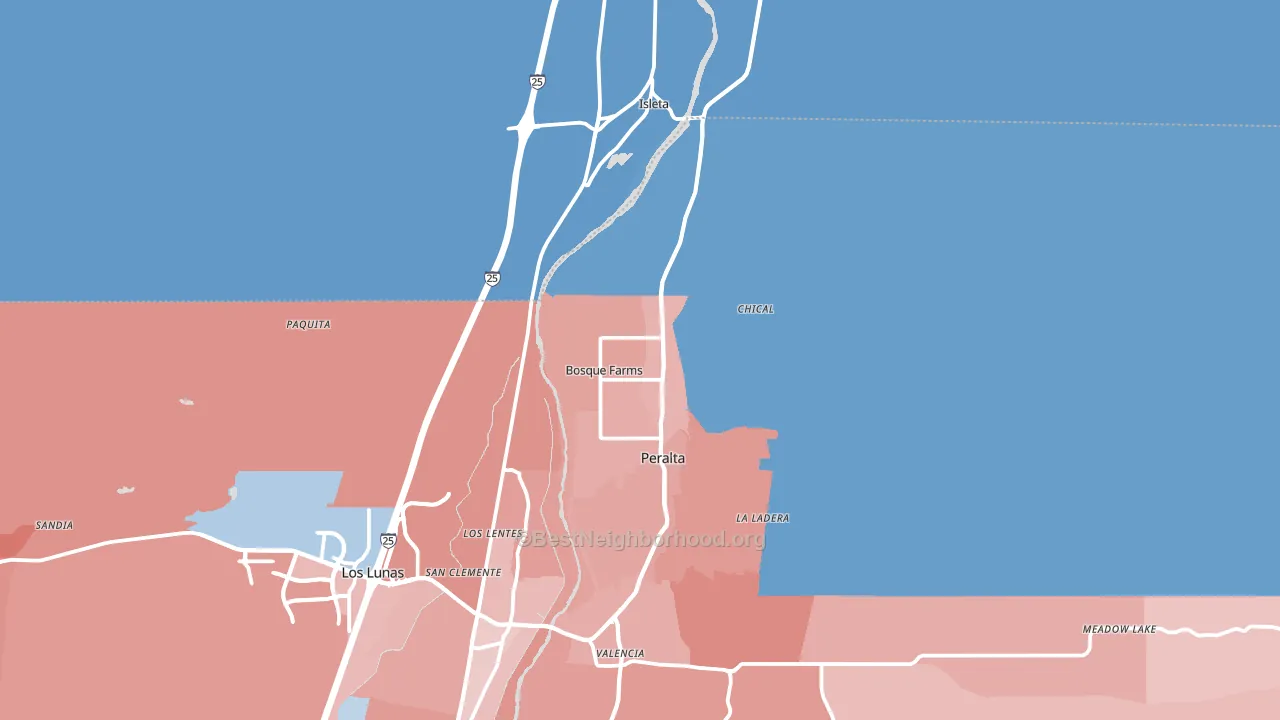 87068, NM block-group political-lean map