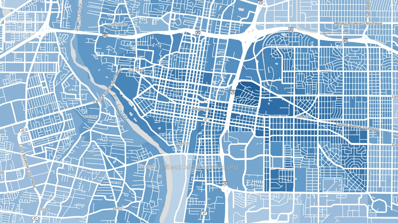 87102, NM block-group political-lean map
