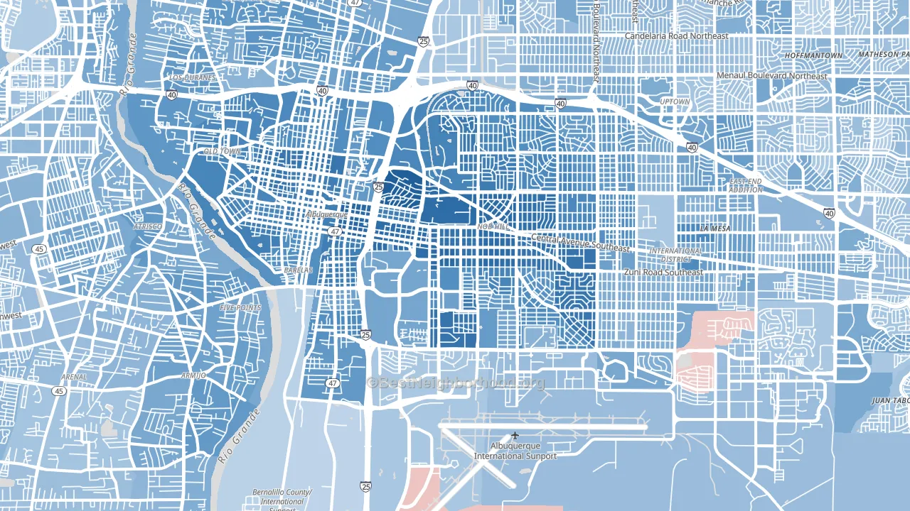87106, NM block-group political-lean map