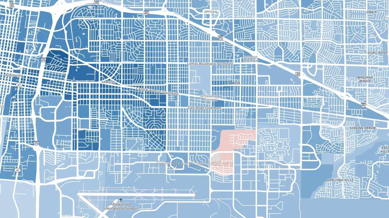 87108, NM block-group political-lean map