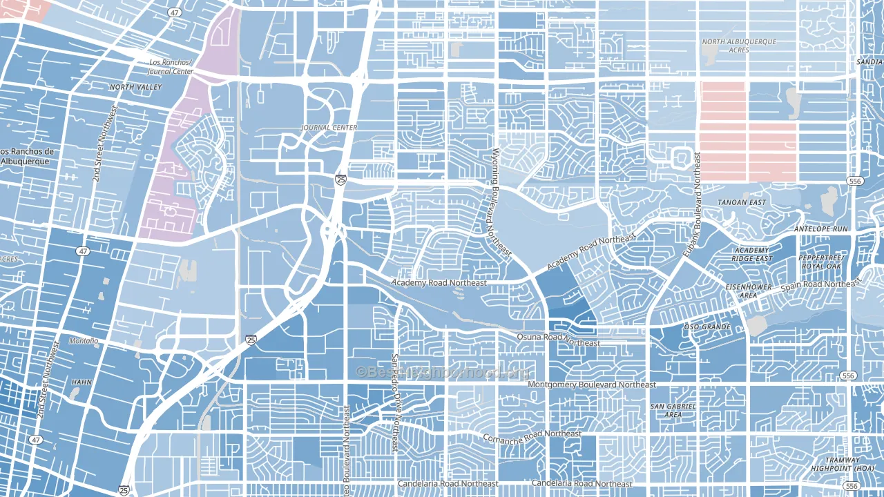 87109, NM block-group political-lean map
