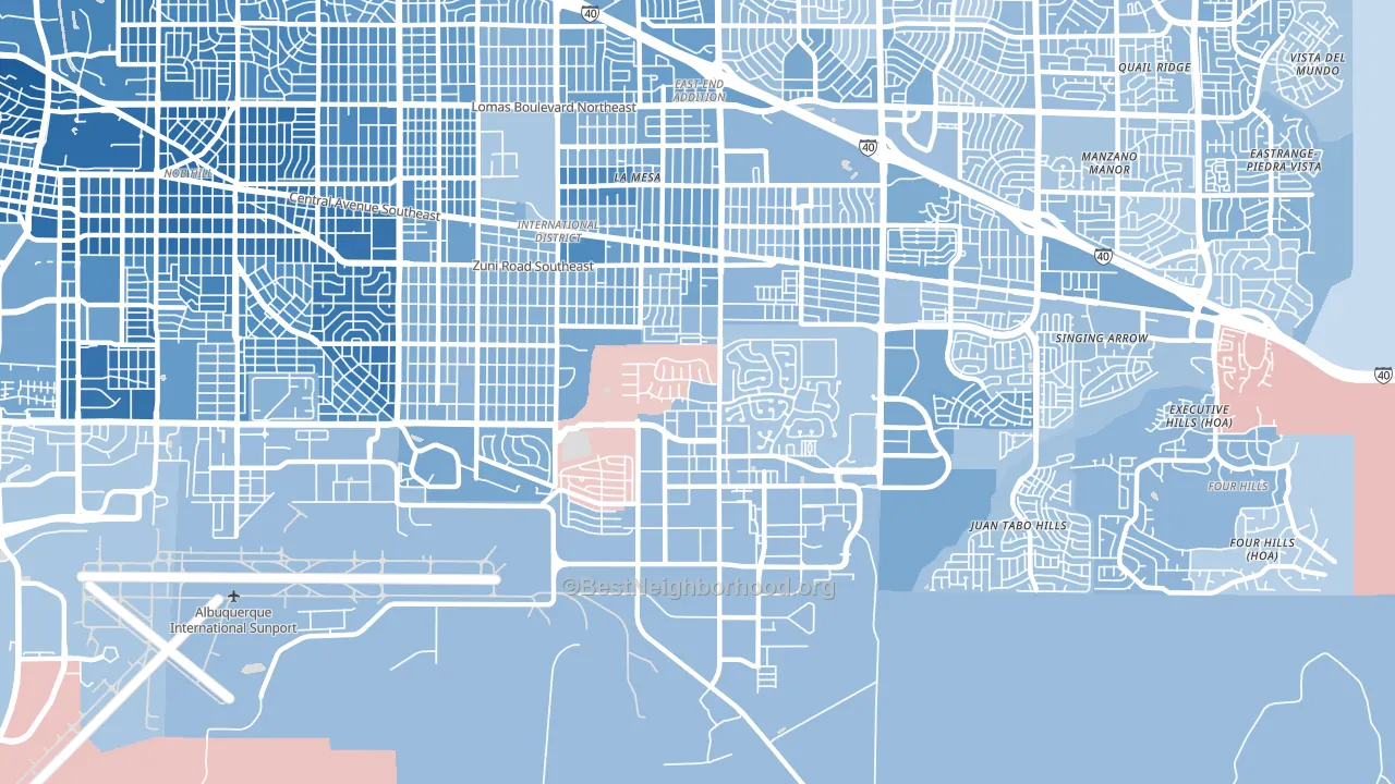 87116, NM block-group political-lean map