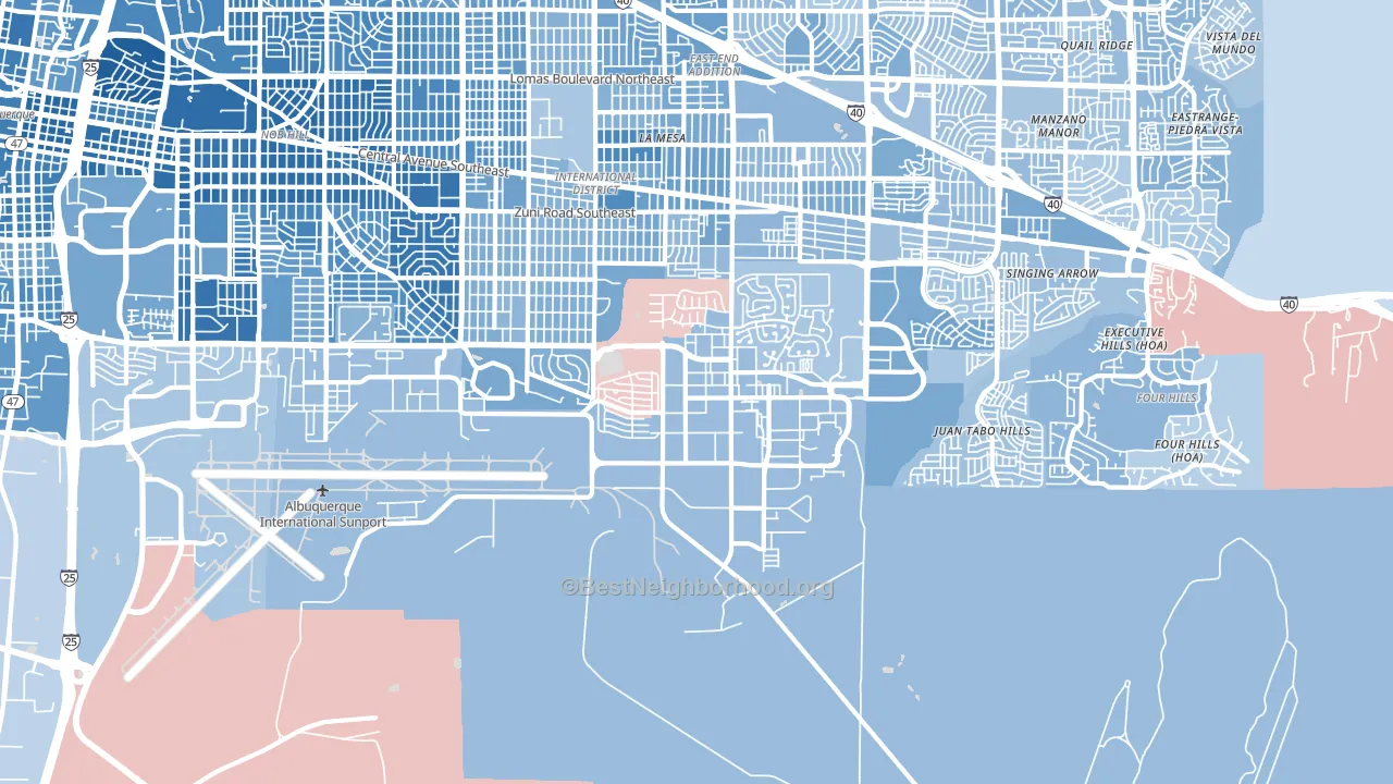 87117, NM block-group political-lean map