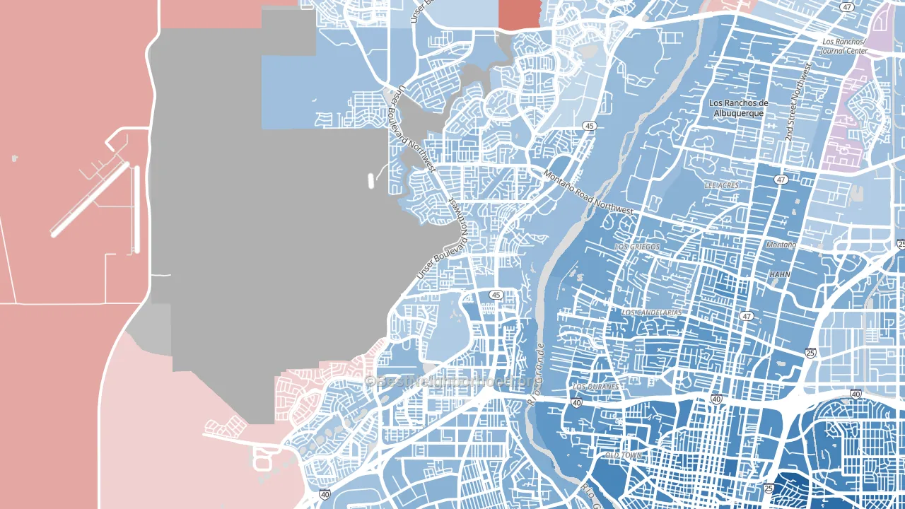 87120, NM block-group political-lean map