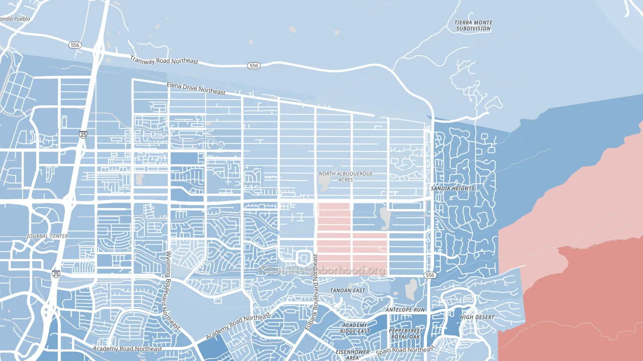 87122, NM block-group political-lean map