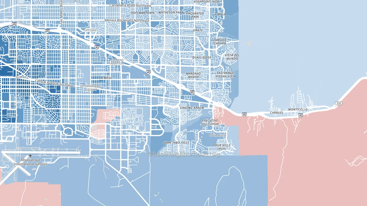 87123, NM block-group political-lean map
