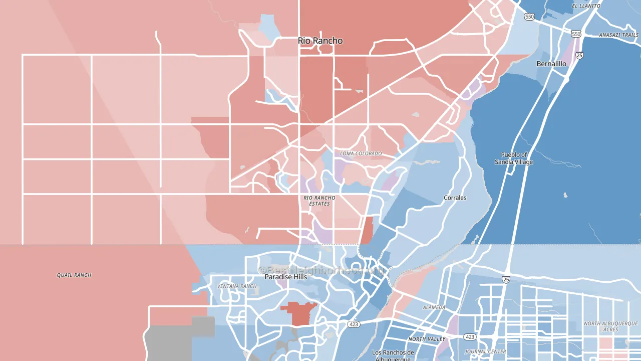 87124, NM block-group political-lean map