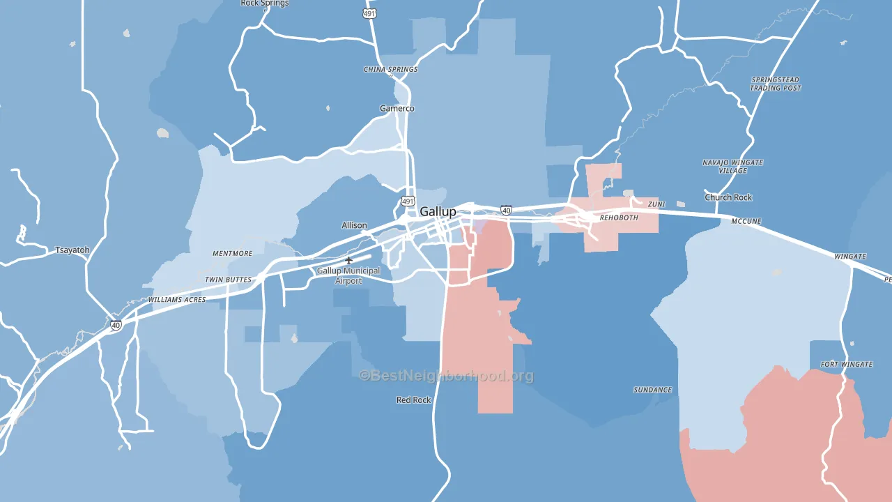 87301, NM block-group political-lean map