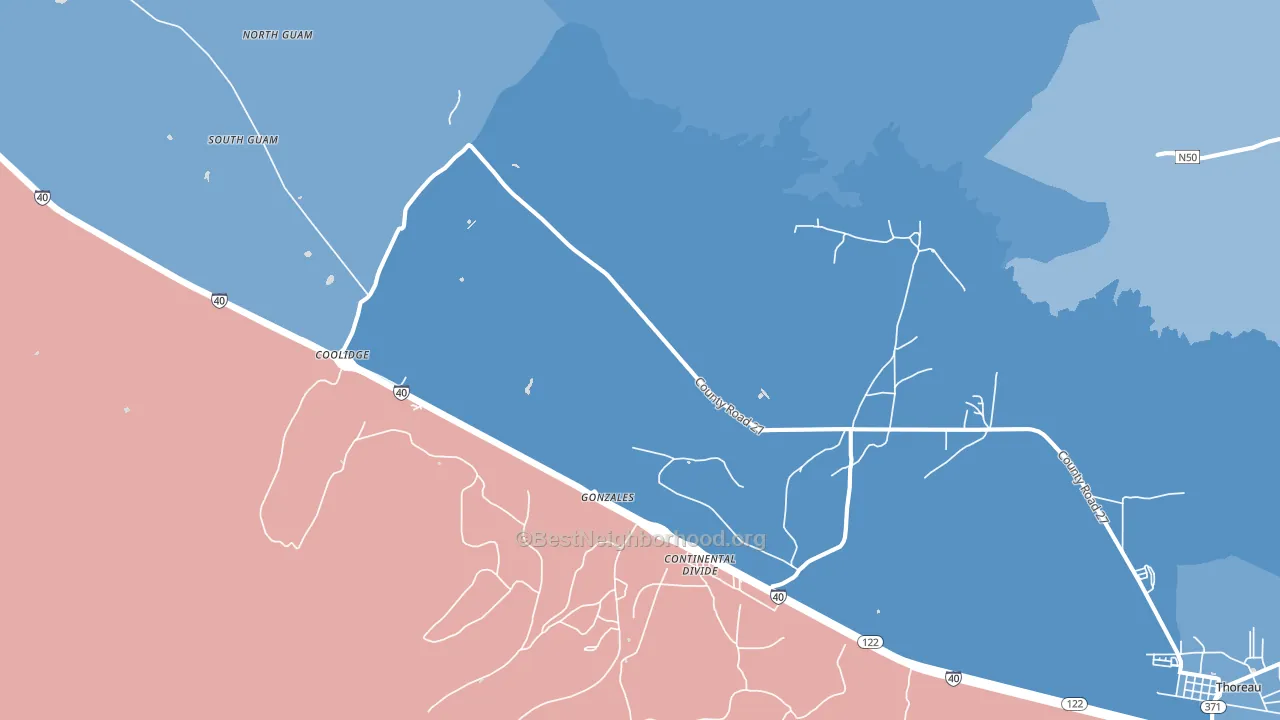 87312, NM block-group political-lean map