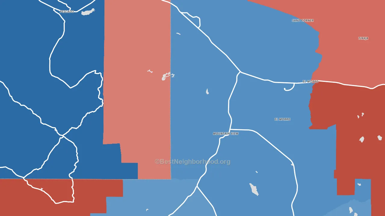 87321, NM block-group political-lean map