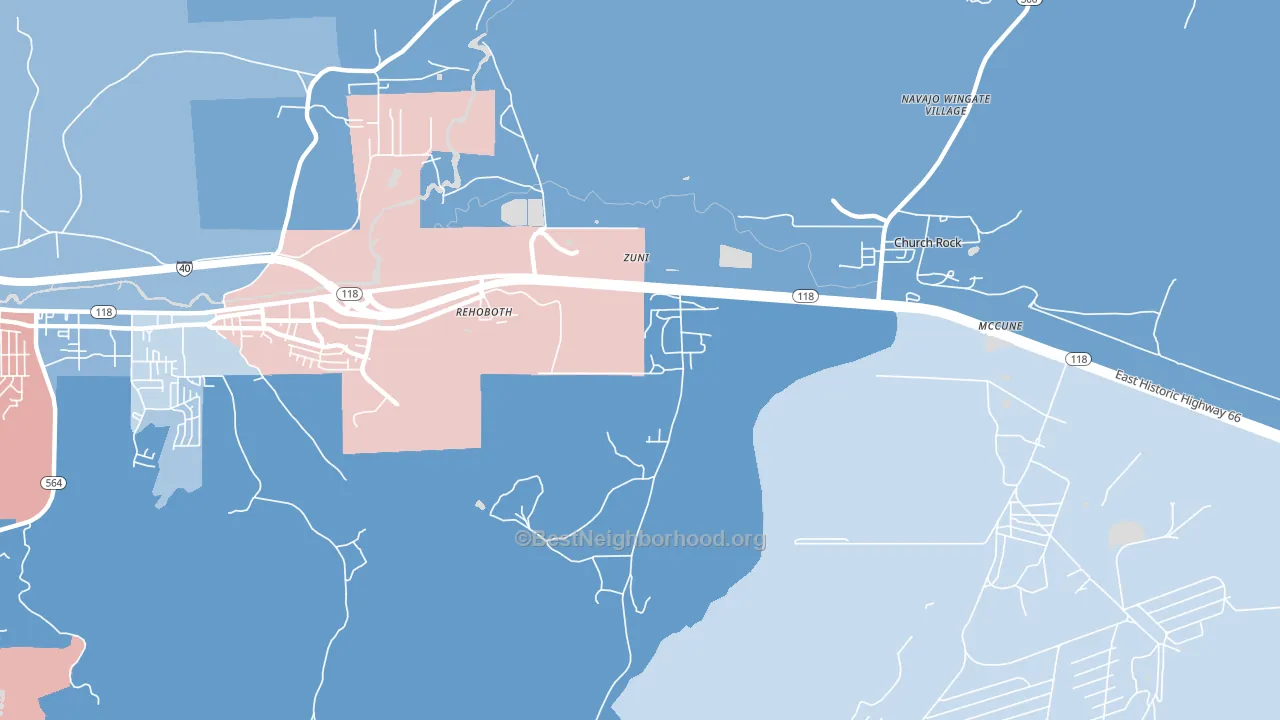 87322, NM block-group political-lean map