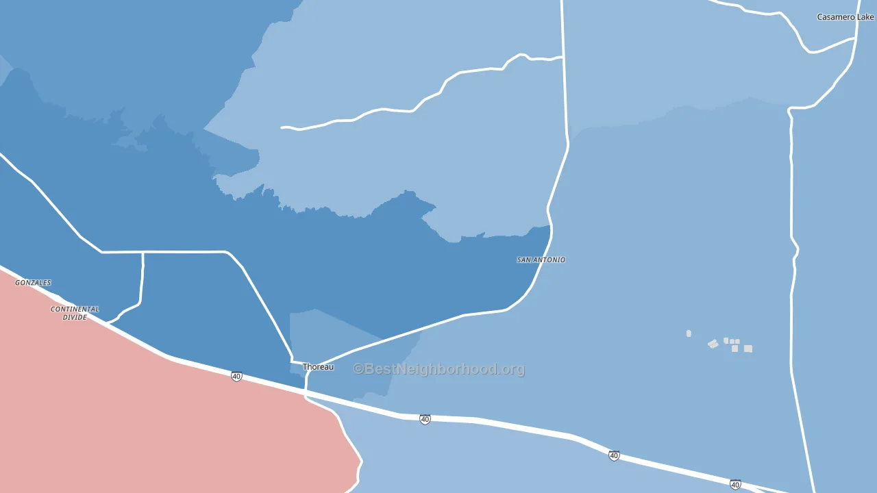 87323, NM block-group political-lean map
