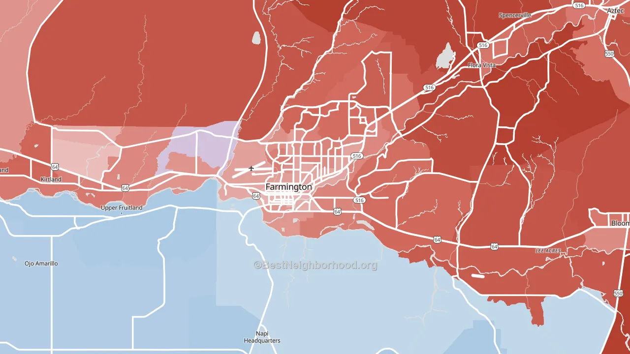 87401, NM block-group political-lean map
