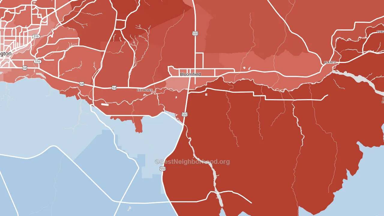 87413, NM block-group political-lean map