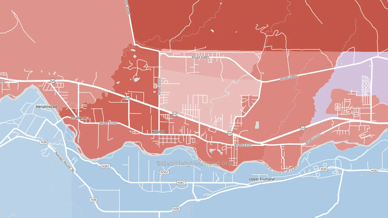 87417, NM block-group political-lean map