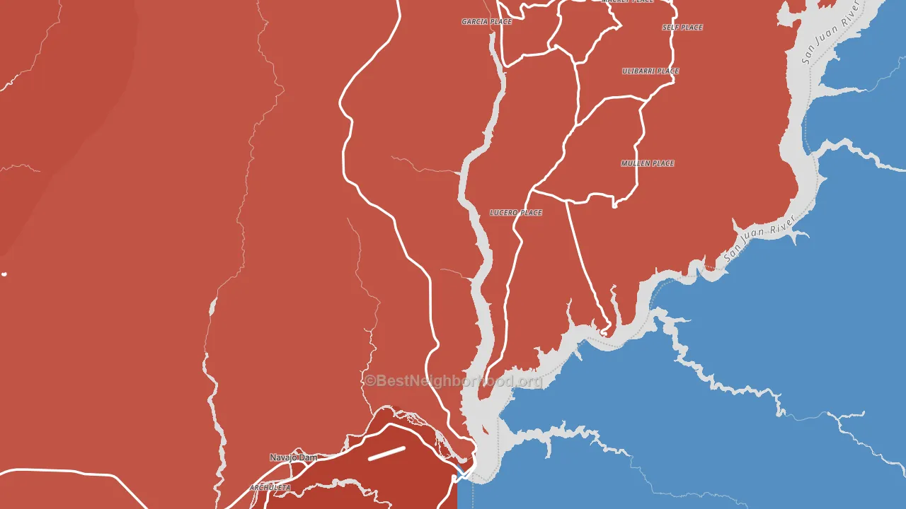 87419, NM block-group political-lean map