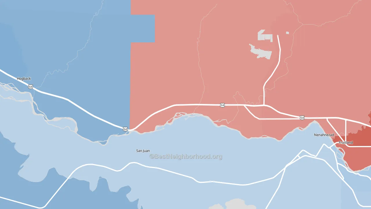 87421, NM block-group political-lean map