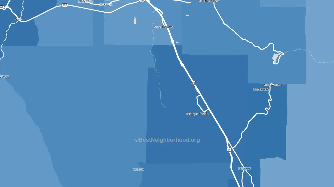 87506, NM block-group political-lean map