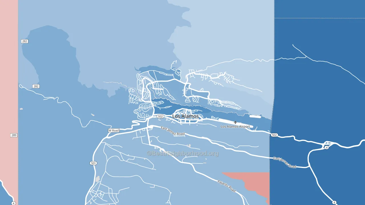 87544, NM block-group political-lean map
