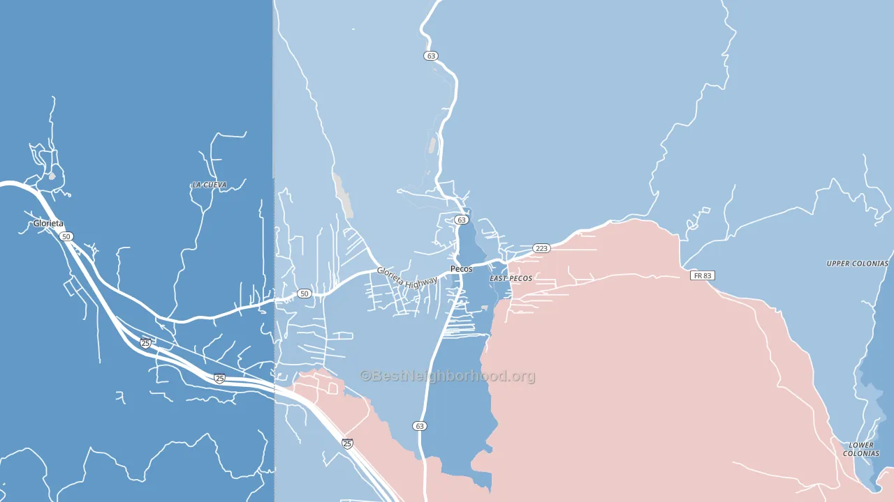 87552, NM block-group political-lean map