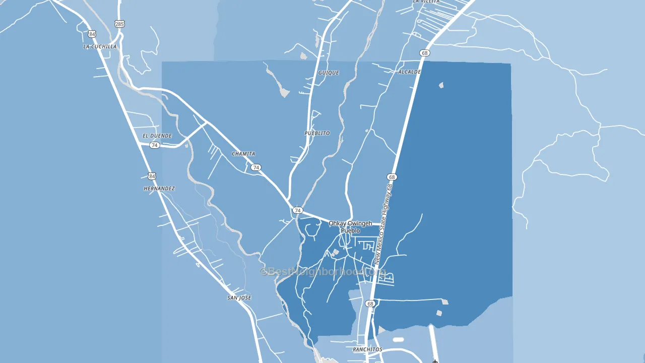 87566, NM block-group political-lean map