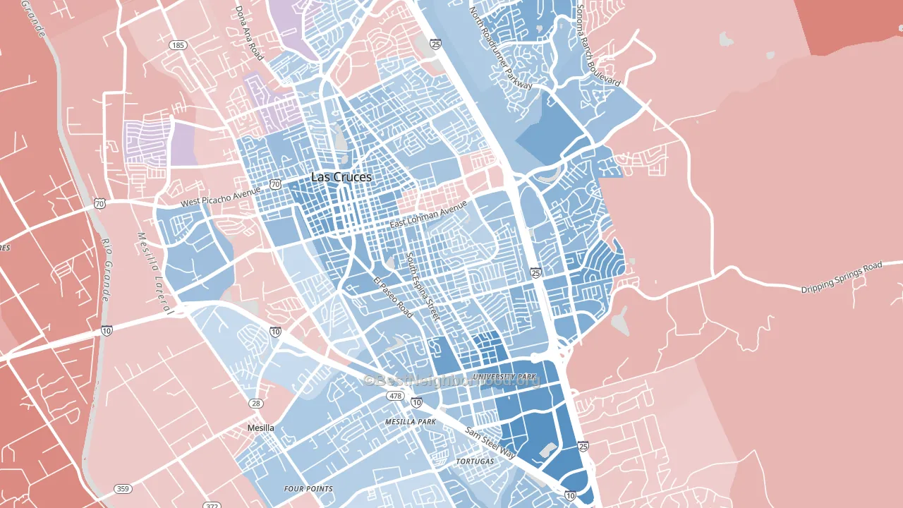 88001, NM block-group political-lean map