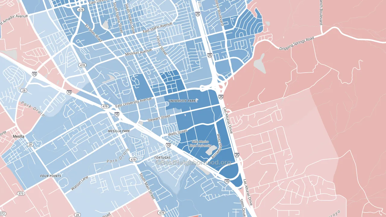 88003, NM block-group political-lean map