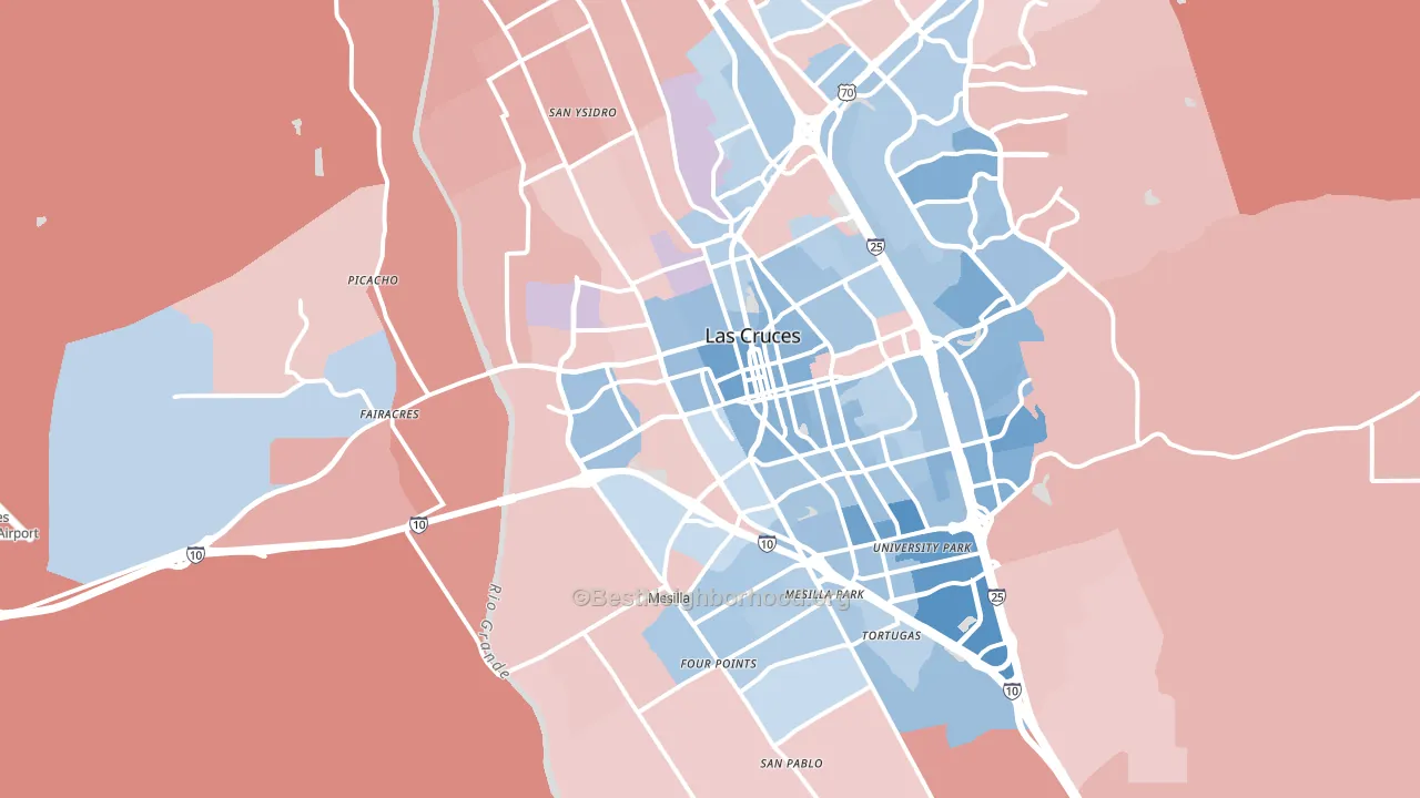 88005, NM block-group political-lean map