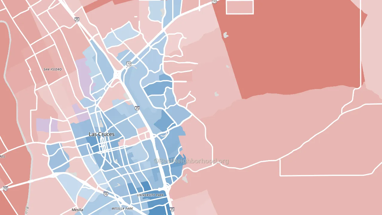 88011, NM block-group political-lean map