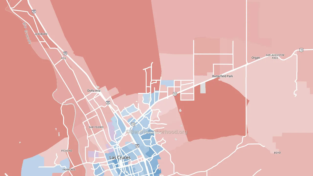 88012, NM block-group political-lean map