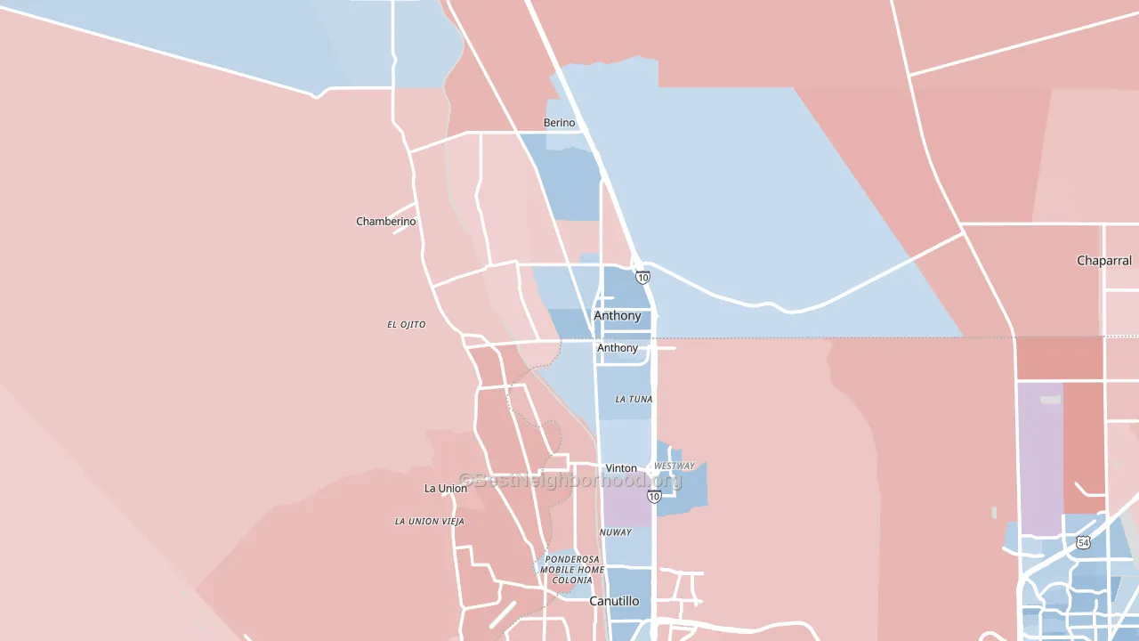 88021, NM block-group political-lean map