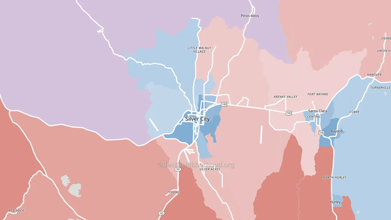 88061, NM block-group political-lean map