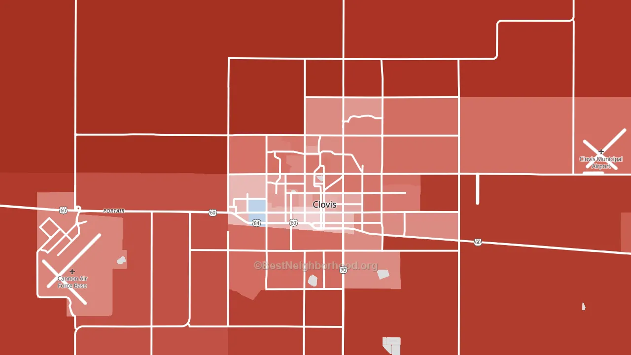 88101, NM block-group political-lean map