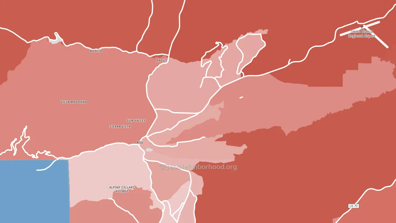 88312, NM block-group political-lean map