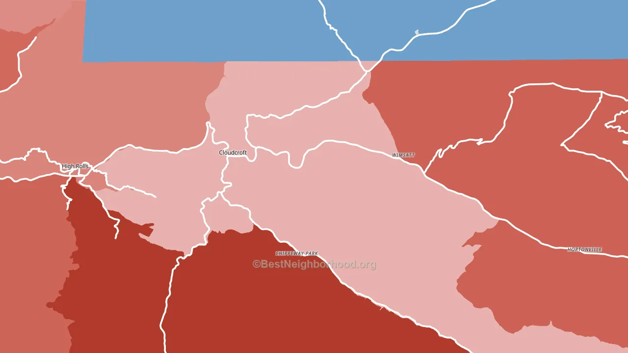88317, NM block-group political-lean map