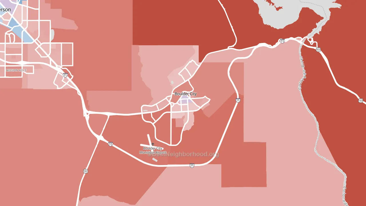 89005, NV block-group political-lean map