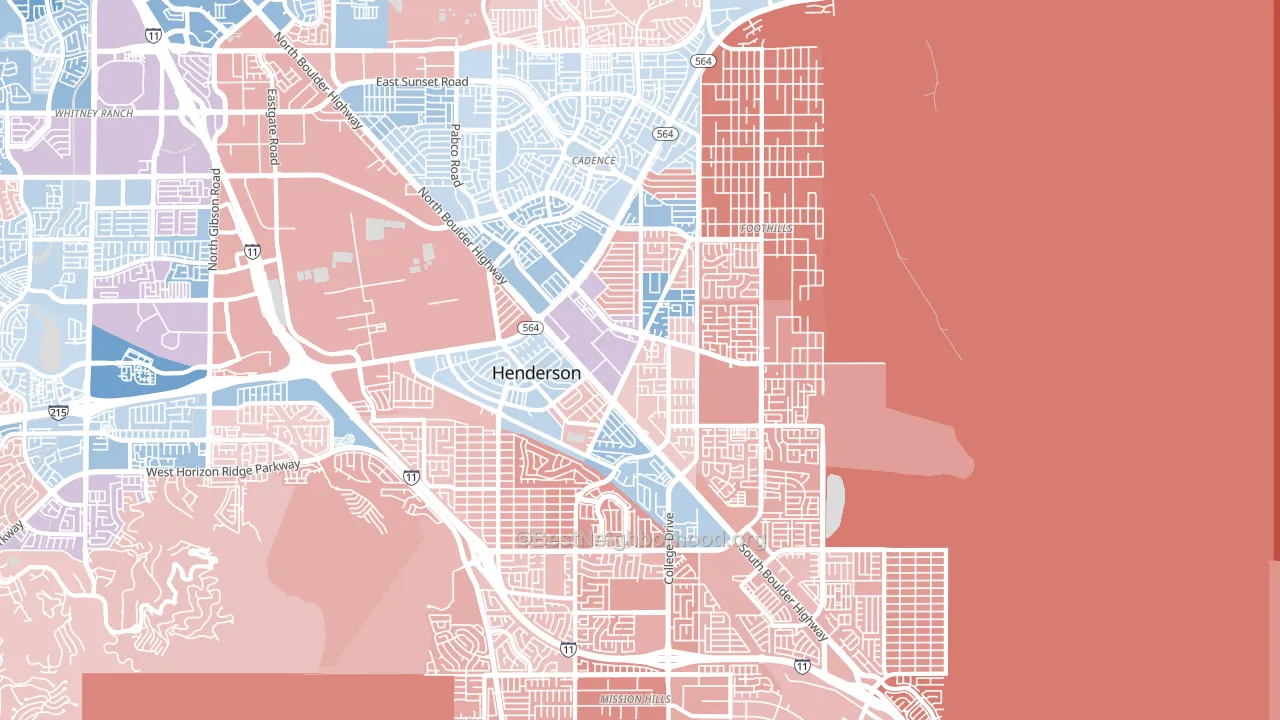 89015, NV block-group political-lean map