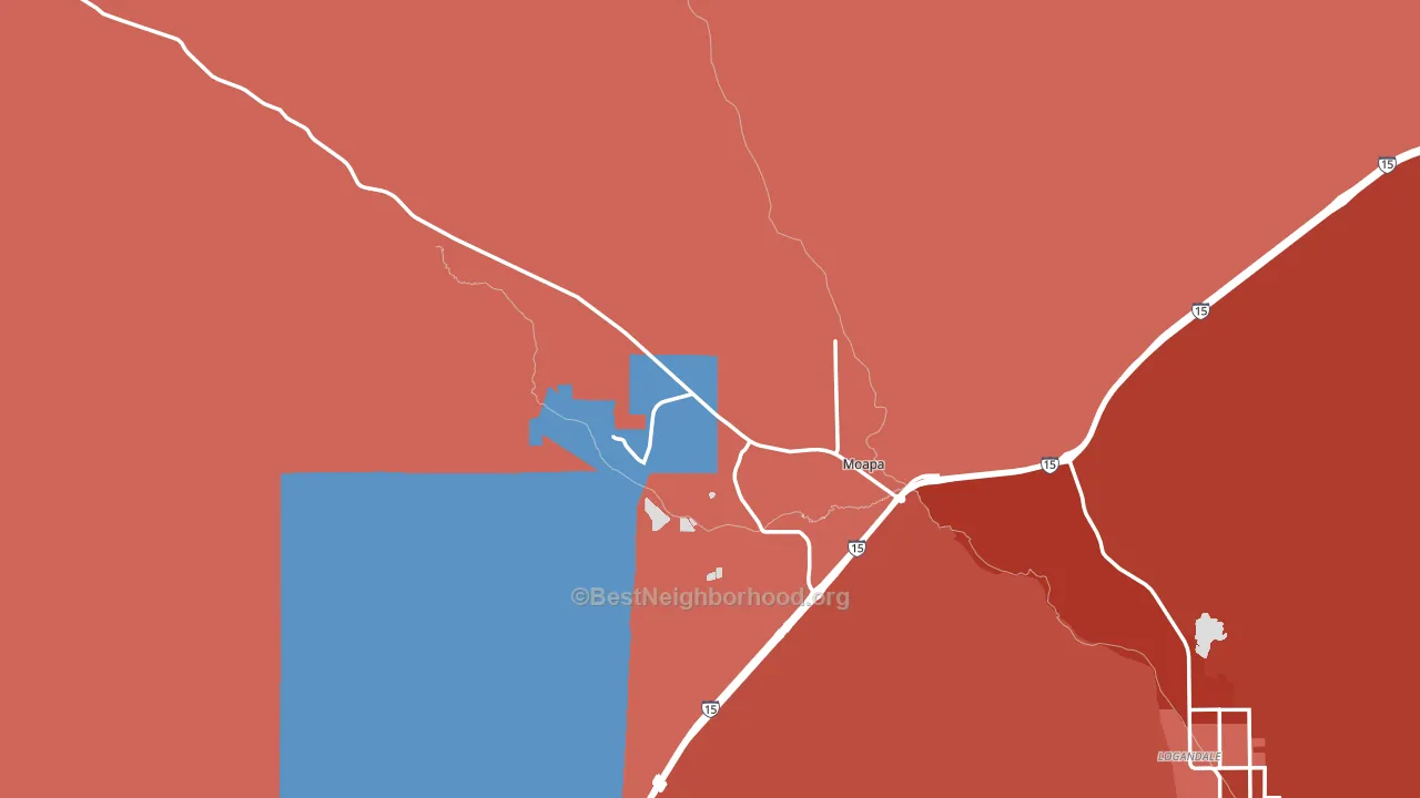 89025, NV block-group political-lean map