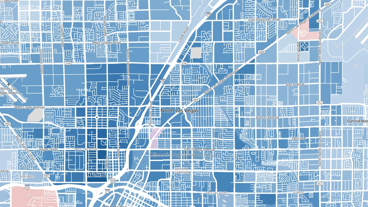 89030, NV block-group political-lean map