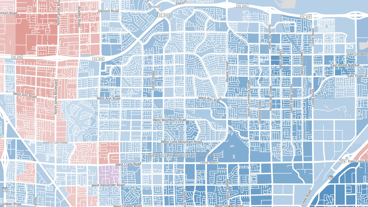 89031, NV block-group political-lean map